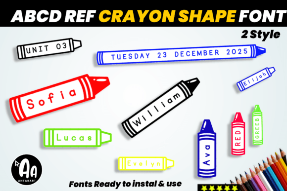 Abcd Ref Crayon Shape Font - Featured Image