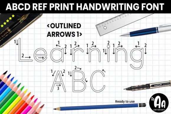 Abcd Ref Outlined Arrows1 Font - Featured Image