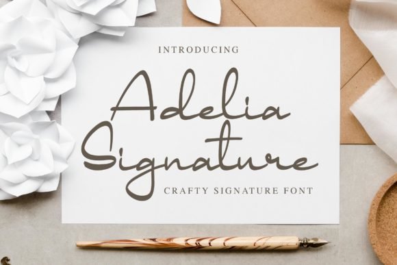 Adelia Signature Font - Featured Image