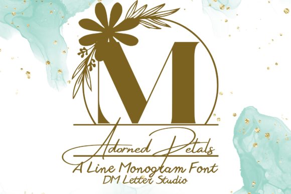 Adorned Petals Line Monogram Font - Featured Image
