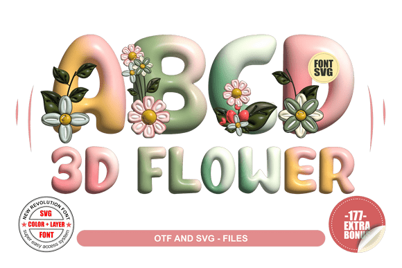 3D Flower Font Font - Featured Image