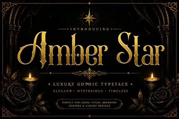 Amber Star Font - Featured Image