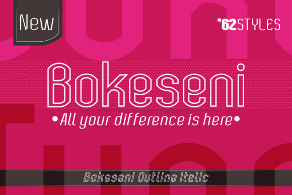 Bokeseni Outline Italic Font - Featured Image