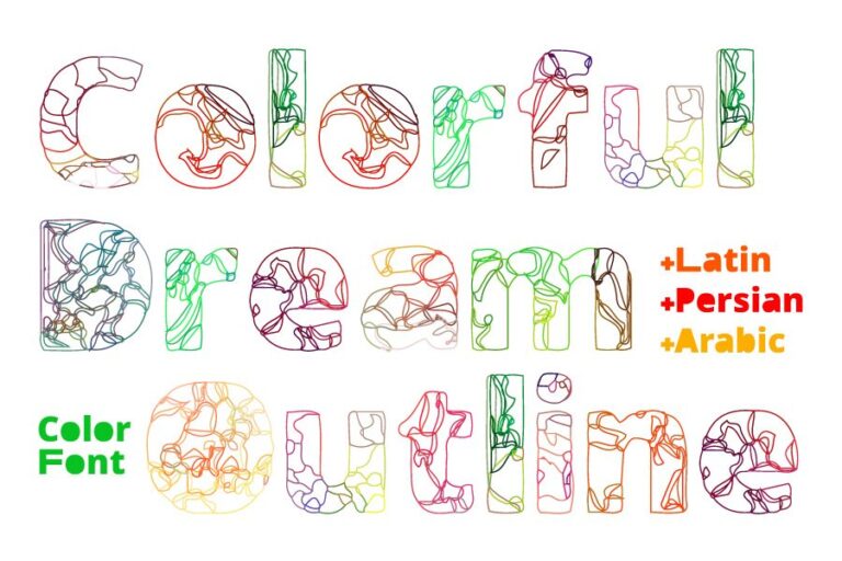Colorful Dream Outline Font - Featured Image