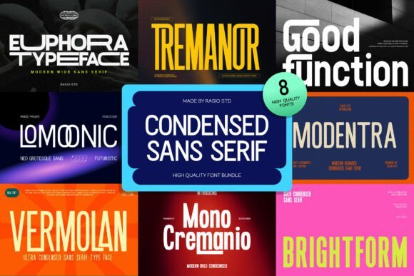Condensed Sans Serif Bundle Font - Featured Image