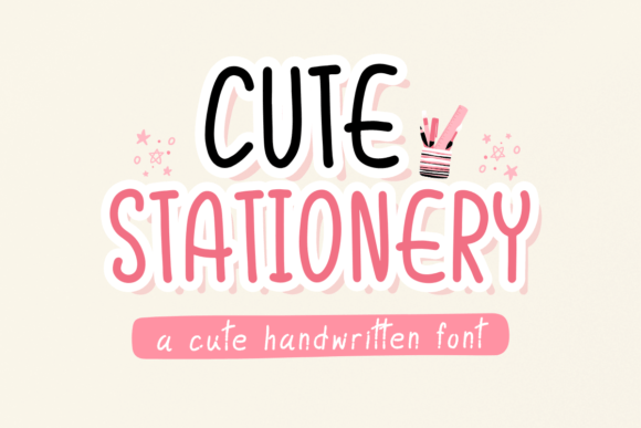 Cute Stationery Font - Featured Image
