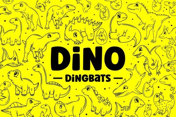 Dino Dingbats Font - Featured Image