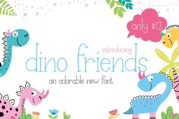 Dino Friends Font - Featured Image