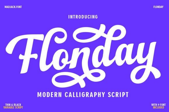 Flondayscript Regular Font - Featured Image