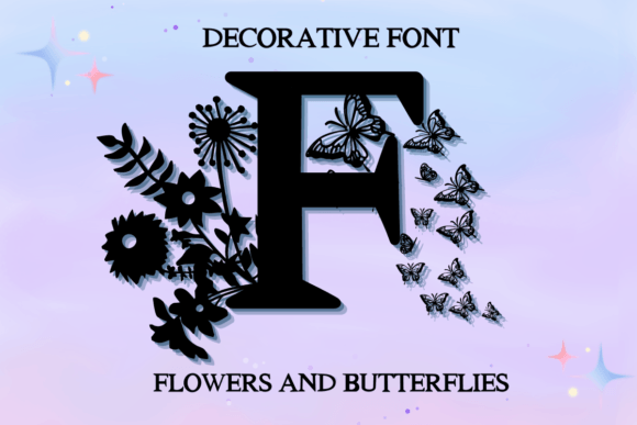 Flowers and Butterflies Font - Featured Image