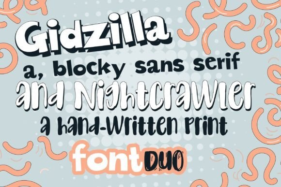 Gidzilla and Nightcrawler Duo Font - Featured Image