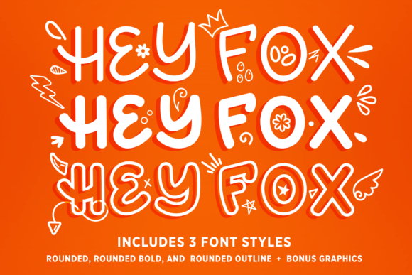 Hey Fox Rounded Font Trio Font - Featured Image