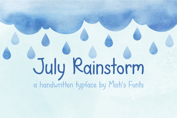 July Rainstorm Font - Featured Image