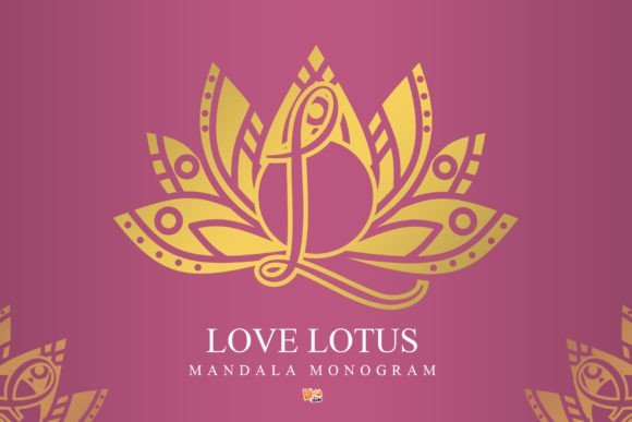 Love Lotus Mandala Monogram Font - Featured Image