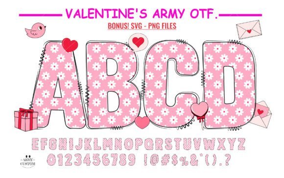 Love Valentine's Army Flower Font - Featured Image