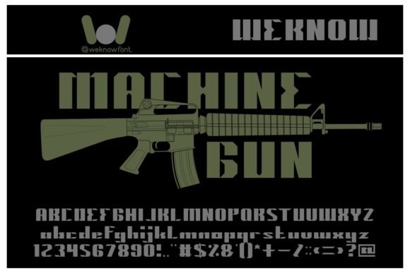 Machine Gun Font - Featured Image