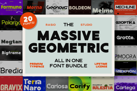 Massive Geometric Bundle Font - Featured Image