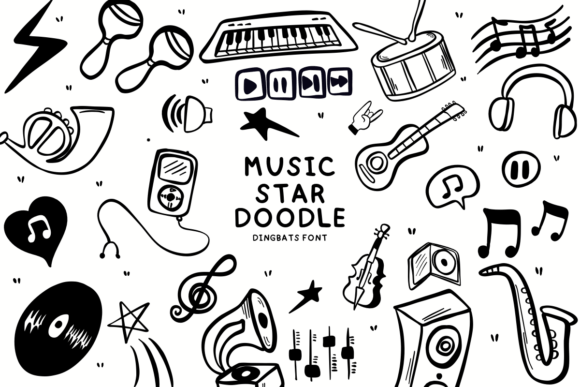 Music Star Doodle Font - Featured Image