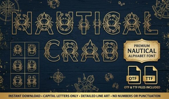 Nautical Crab Font - Featured Image