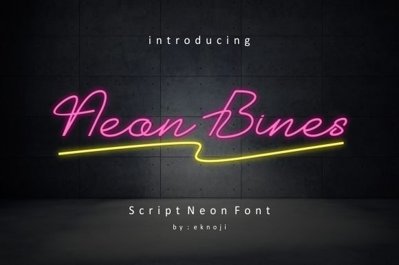 Neon Bines Font - Featured Image