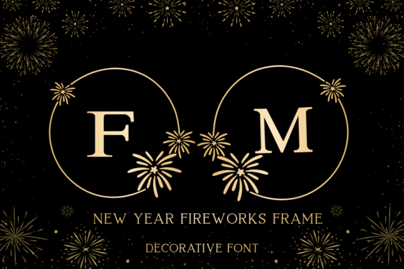 New Year Fireworks Frame Font - Featured Image