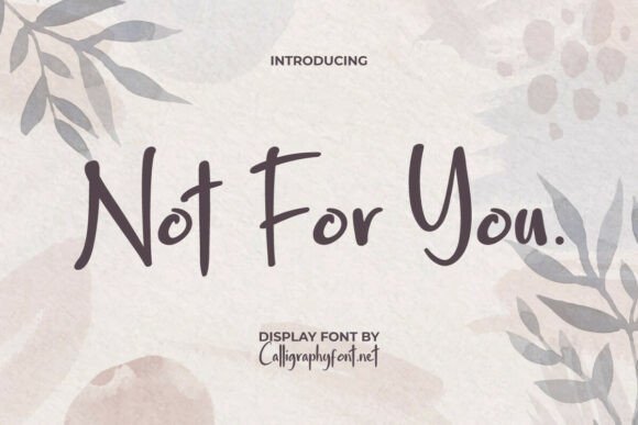 Not for You Font - Featured Image