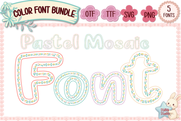 Pastel Mosaic Font Bundle Font - Featured Image