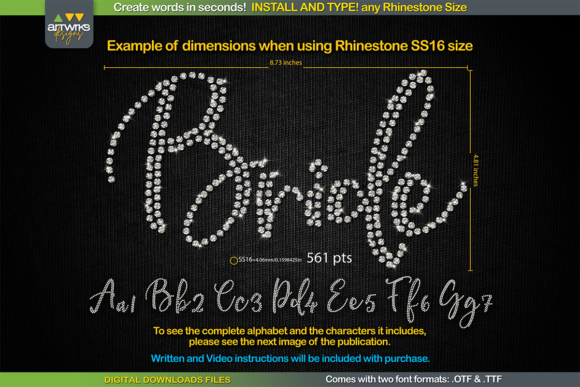RS01 Cursiva Rhinestone Template TTF Font - Featured Image