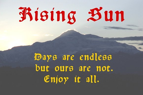 Rising Sun Font - Featured Image