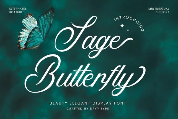 Sage Butterfly Font - Featured Image