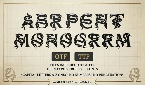 Serpent Monogram Font - Featured Image